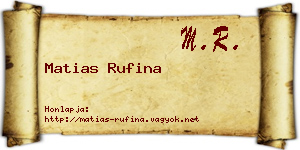 Matias Rufina névjegykártya